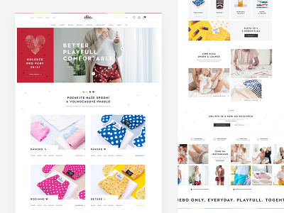 Elka Underwear clean clothes colorful czech ecommerce eshop fashion header homepage landing minimal store ui ux web webdesign website