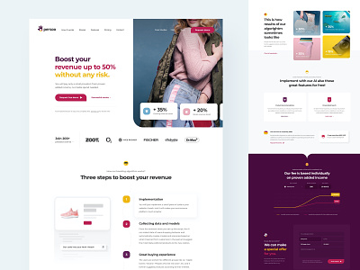 Persoo.AI clean colorful czech ecommerce header homepage landing minimal personalized revenue tool ui ux web webdesign website