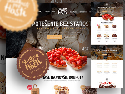 Slovak patisserie landing page cake clean commerce e commerce eshop food logo product shop simple web webdesign