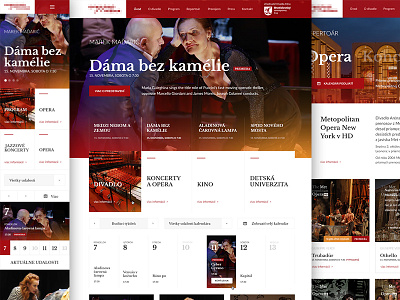 Redesign of Slovak theater website clean events landing mobile red responsive theater ui web webdesign