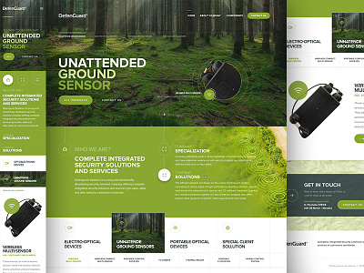 DefenGuard Responsive redesign clean defend forest green landing mobile responsive secure sensor ui web webdesign