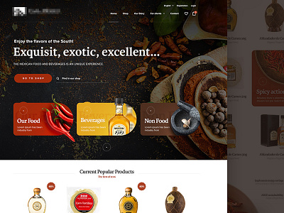 Mexican eshop WIP beverage chilli ecommerce eshop food header homepage landing mexican mexico spicy webdesign