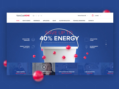 Homepage for NanoCoatHome ecommerce energy header homepage landing product slider slovakia ui ux web webdesign