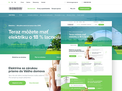 Design for Slovak energy supplier energy green homepage landing layout simple slovakia supplier ui ux web wedbesign