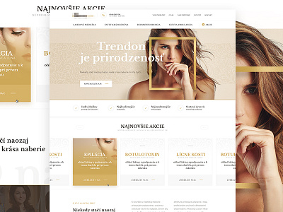 New webdesign for Slovak Dermatology beauty dermatology gold homepage landing layout model slovakia ui ux web wedbesign