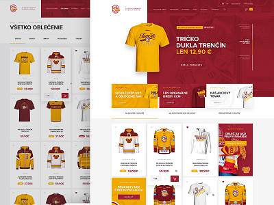 Official Dukla Trencin Eshop clothes ecommerce eshop header hockey homepage landing uidesign web webdesign website