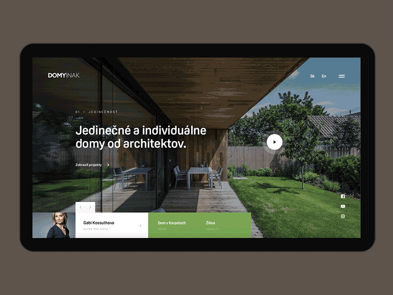 Animated DomyInak clean home house living minimal minimalistic typography ui ux web website