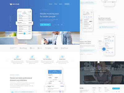 Aid A Trade Landing Page app design homepage interface ios landing mobile ui uxdesign web webdesign
