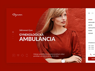 Gynaex homepage clean design gynecology header homepage hospital landing landing page minimal slovakia ui ux web webdesign website