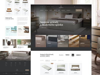 Ferreti collection clean ecommerce header home homepage interior minimal sleep ui ux web webdesign website