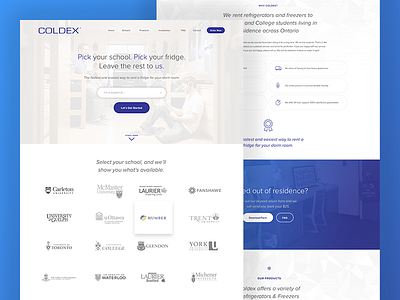 Coldex Homepage ecommerce interaction design ui ui design ux ux design web web design