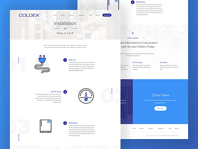 Installation Page detail ecommerce guide iconography icons steps ui ux web web design