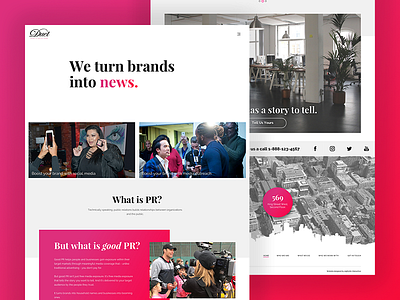 Duet PR Homepage animation homepage parallax pink responsive ui ui design ux ux design web wordpress