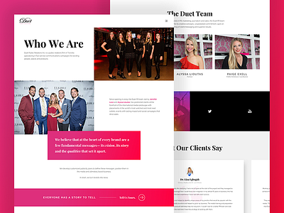 Who We Are animation homepage parallax pink responsive ui ui design ux ux design web wordpress