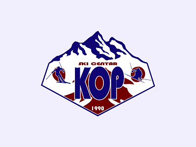 Kop - Ski Center 90s style design graphic design logo logo design mountain logo ski logo ski silhouette vector