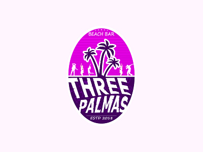 Three Palmas bar logo colorful design graphic design logo logo design palms vector