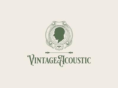 Vintage Acoustic design graphic design logo logo design vector vintage logo