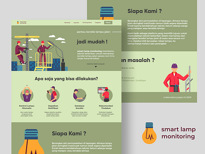 Smart Lamp Monitoring Landing Page adobe xd branding design green indonesia landing page logo ui web design