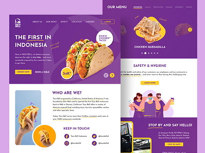Taco Bell Landing Page Redesign branding design figma food illustration indonesia purple redesign taco bell ui ux vector website
