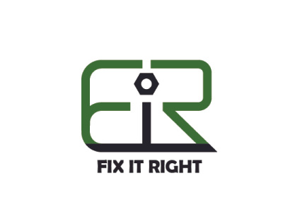 Fix It Right branding logo negative space simple logo