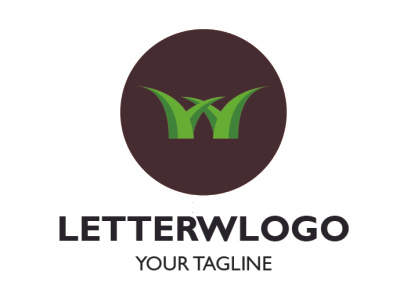 W Grass branding design flat graphic design lettermark logo minimal modern monogram simple typography