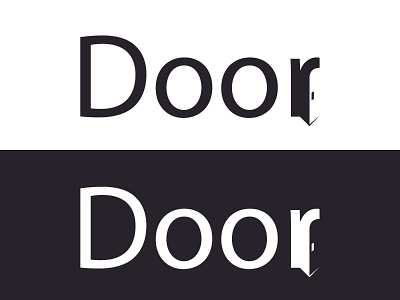 Door Logo With Negative Space branding design illustrator logo modern negative space simple type typography
