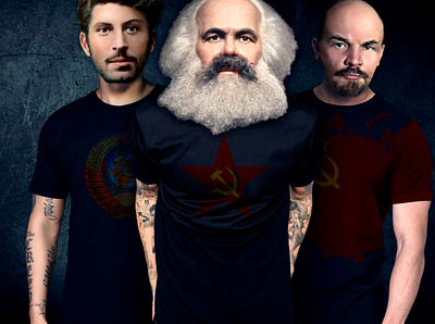 Stalin, Lenin and Marx. communism graphic design lenin marx photomontage revolution russian soviet stalin