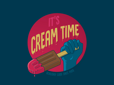 CREAM TIME crime ice cream icecream illustration illustrator logo logo design logotype vector