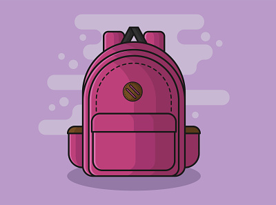Pink backpack illustration vector adobe illustrator adventure art artwork backpack cartoon design digital art digital illustration flat graphic graphic design icon illustration vector vector art