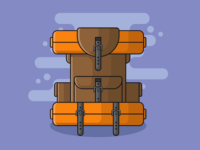 Backpack adventure vector illustration
