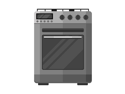 Electric stove flat design illustration