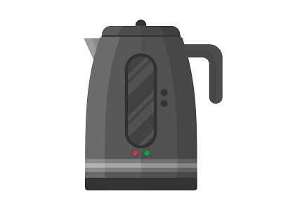 Electric kettle flat design illustration