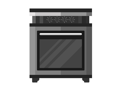 Electric stove flat design illustration