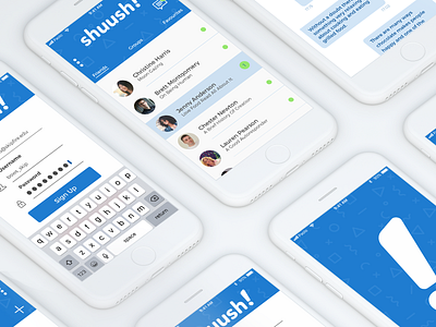 Shuush! Messaging app UI design design icon logo typography ui web