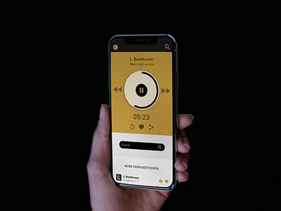 Classica - Classical music application. app app concept branding design flat icon illustration interaction design ios logo mobile product design typography ui web website