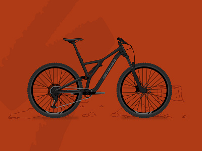 2020 Stumpjumper bicycle full suspension illustration mountain bike specialized stumpjumper vector vector art