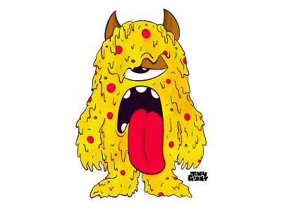 Tiny Giant Pizza Monster chattanooga design identity illustration monster pizza procreate texture tiny giant