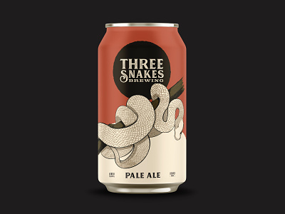 Three Snakes Brewing - Pale Ale beer beer can branding brewery brewing identity packaging snakes