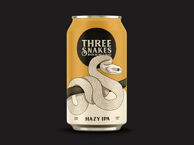 Three Snakes Brewing - Hazy IPA beer beer can branding brewery brewing identity packaging snakes
