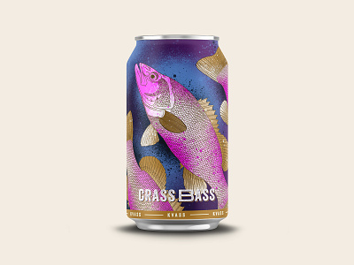 Crass Bass Kvass beer branding chattanooga design fish identity illustration logo procreate texture
