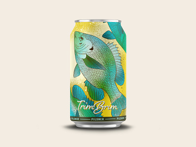 Trim Brim Pilsner beer branding brim can can design chattanooga design fish identity illustration logo texture vector