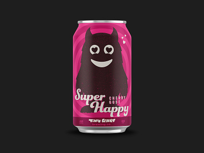 Super Happy Cherry Gose beer beer can beer label beer label design branding chattanooga identity illustration texture vector