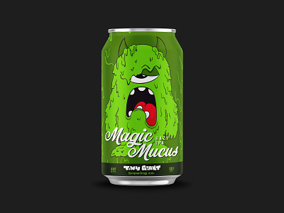 Magic Mucus Hazy IPA beer beer can beer label beer label design branding chattanooga identity illustration monster vector