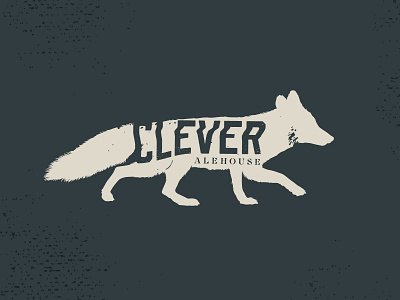 Clever Alehouse Fox Lockup beer branding chattanooga identity illustration logo texture