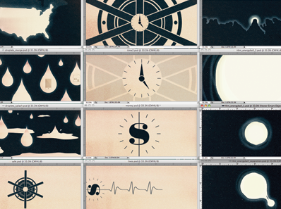 Slides for a Motion Project america clock drops money pulse rain safe silhouette splash