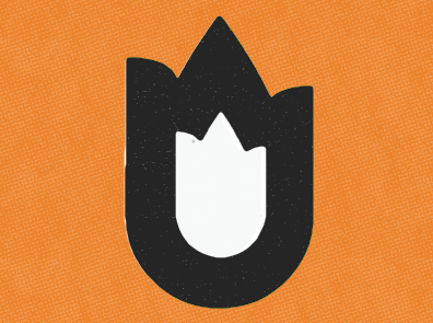 LogoPlay black logo orange screen texture