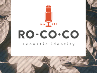 ro-co.co branding acoustic blue branding flourish flowers identity logo microphone recording red roman numerals type
