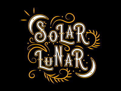 Solar Lunar branding decorative detailed folk hand drawn handlettering illustration lettering logo typography