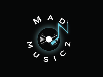 logo for a local music band "MAD ON MUSICZ" branding design illustration logo minimal