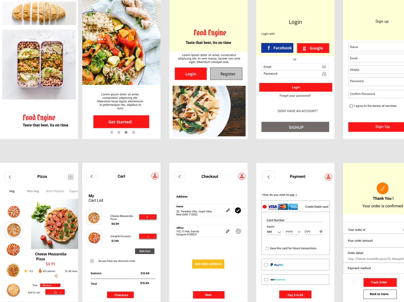 Food delivery app theme by saswati das on Dribbble